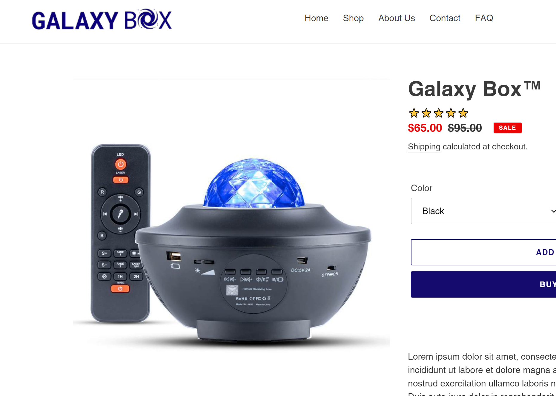 Galaxy Box product page